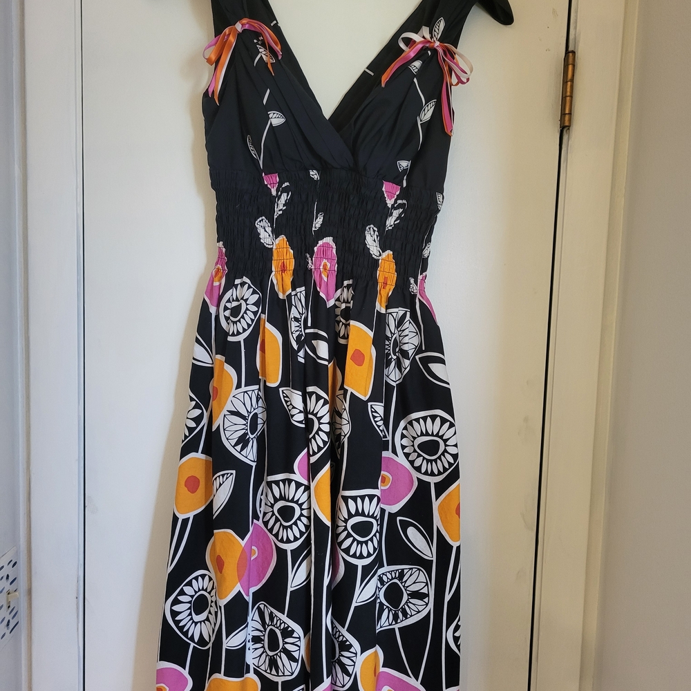 Floral Black and Pink Women's Dress